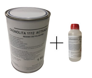 kit resina de poliéster cronolita 1112 act + catalizador